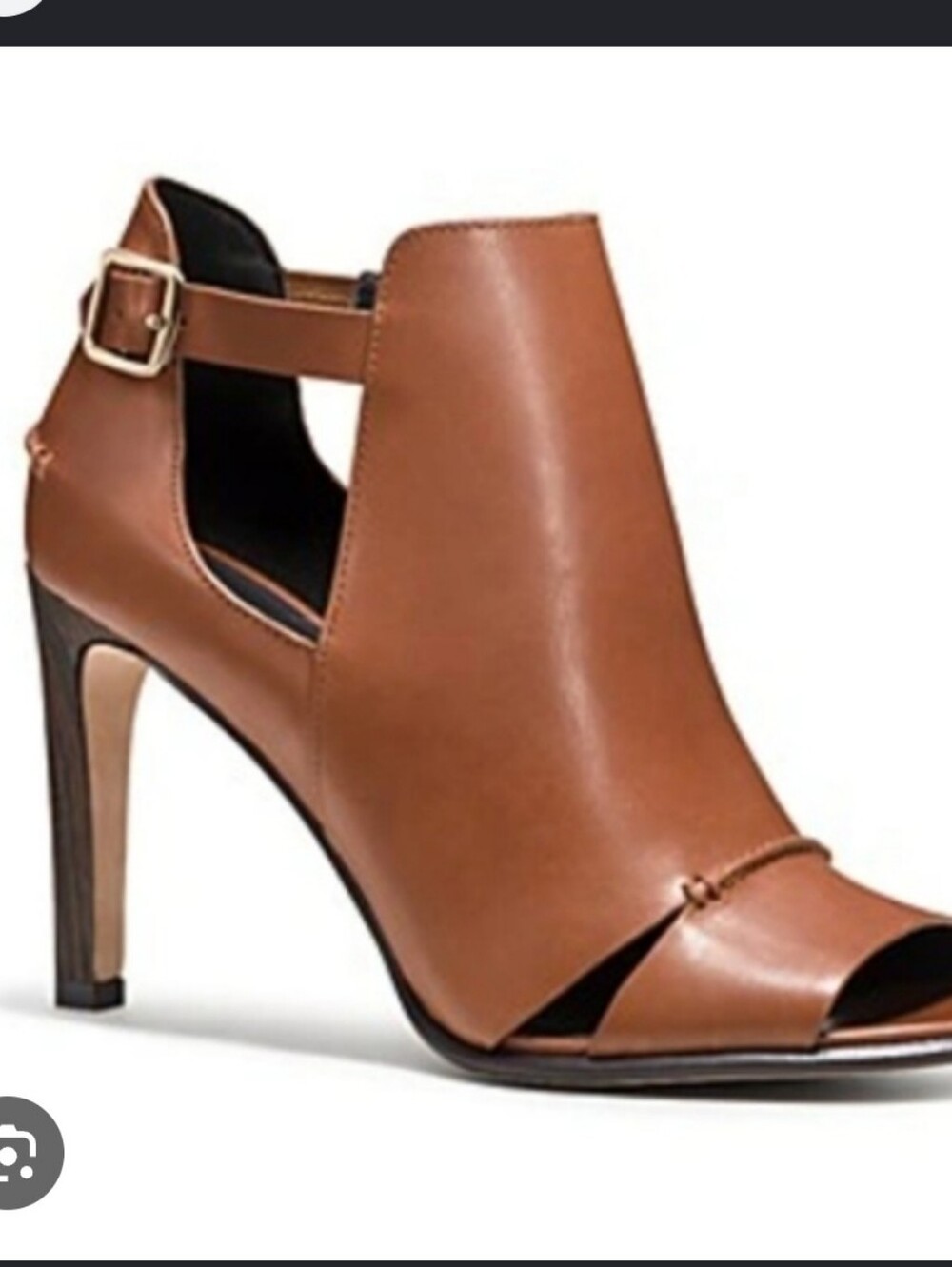 Coach Brown Leather Peep-Toe High Heel Sandals 7.5